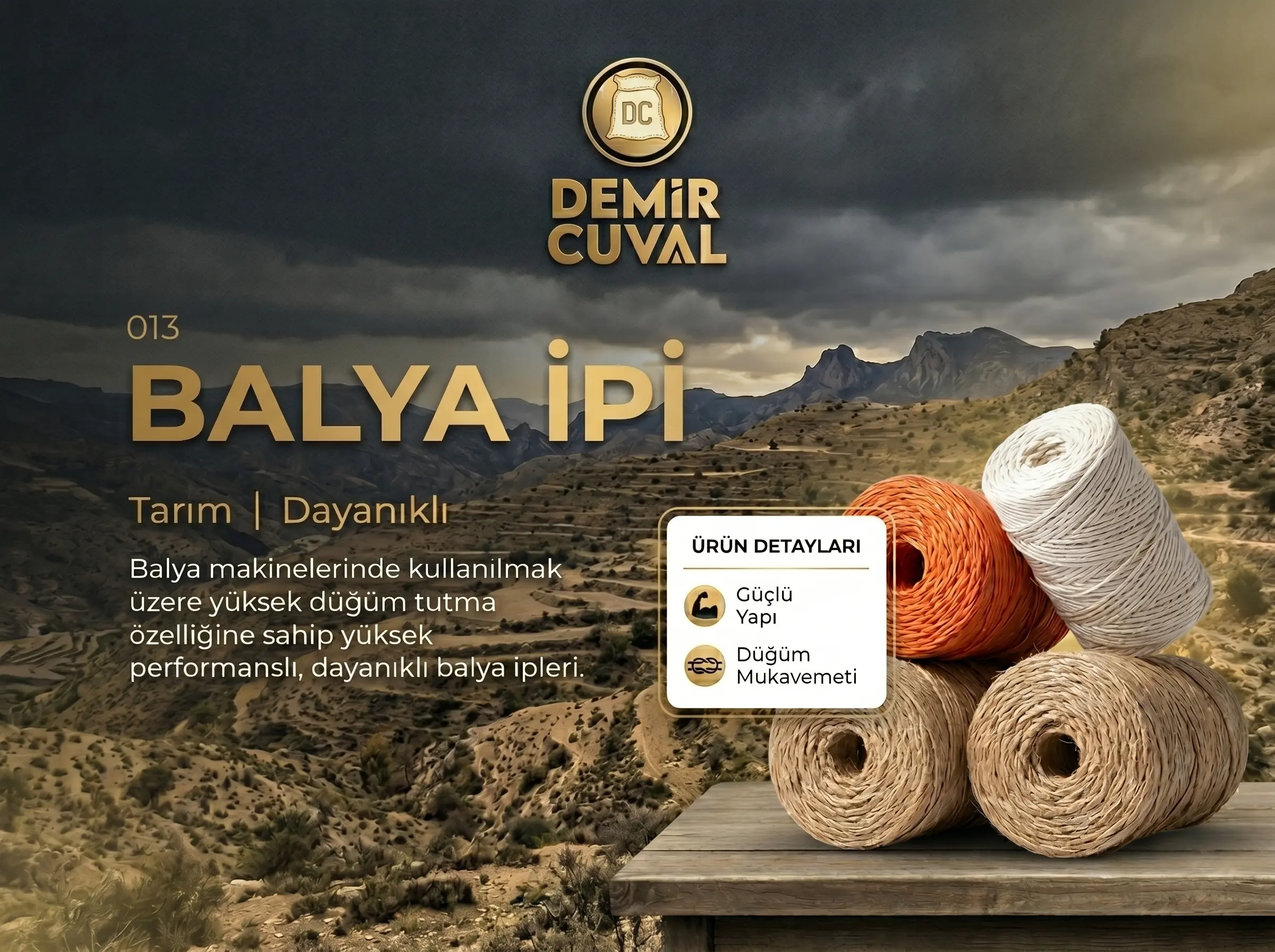 Tarımsal balya ipi ve yüksek mukavemetli bağlama ipleri